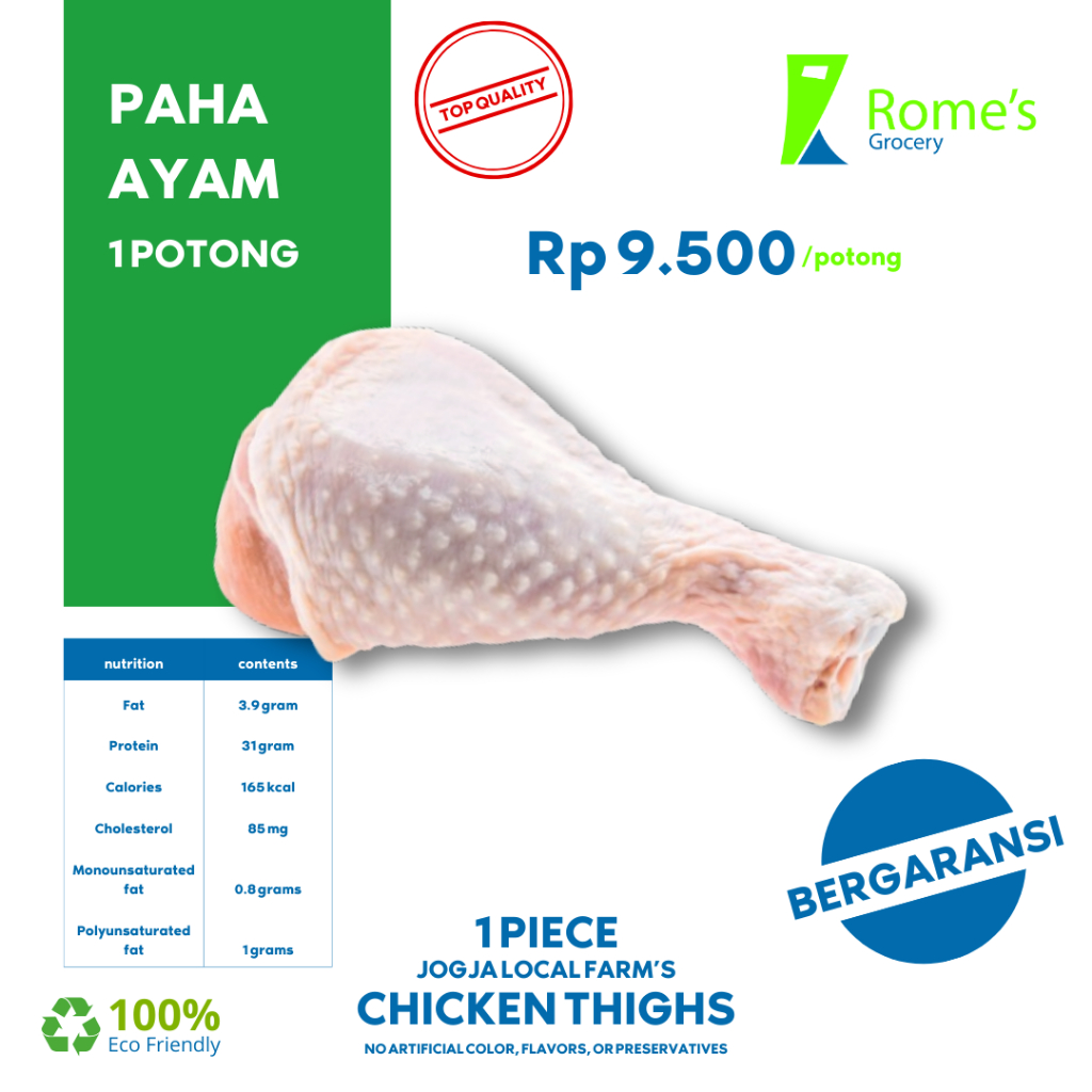 

Paha Ayam | 100 - 150gr | Fresh | Bergaransi | Rome's Grocery