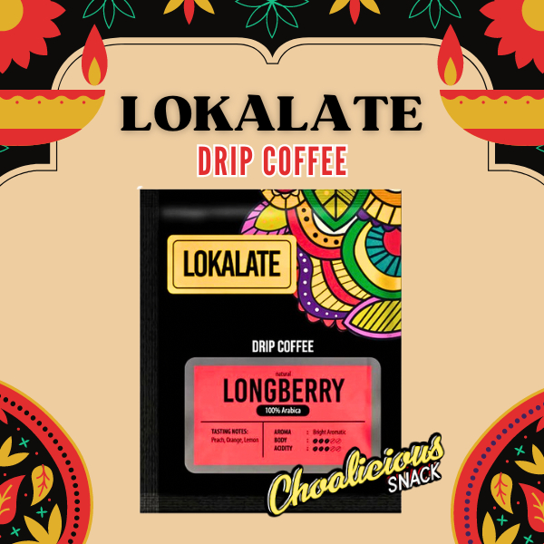

LOKALATE Drip Coffee Longberry – 100% Arabica with Natural Process Minuman Bubuk Kopi @12 gram