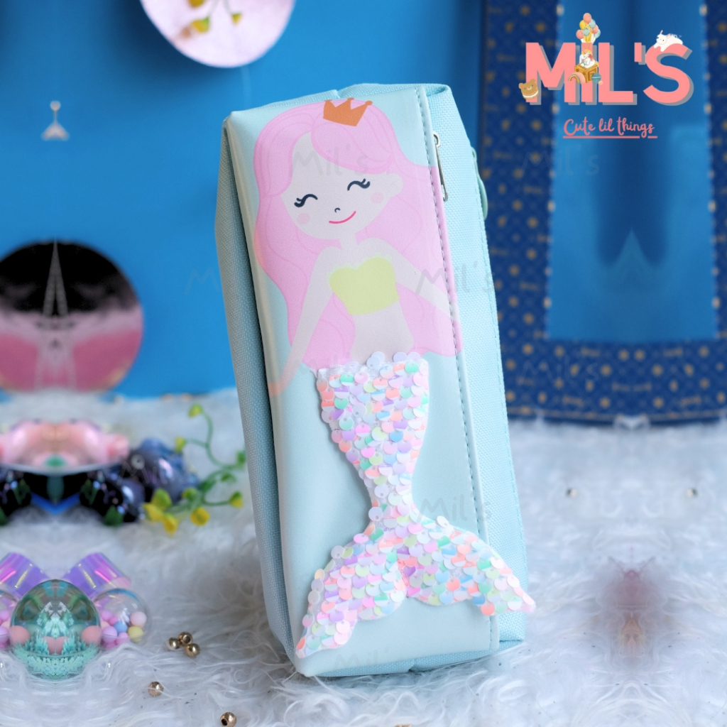 

[ CUTE MIL'S ] KOTAK PENSIL DOSGRIP TEPAK PENSIL MERMAID PENCIL CASE SEQUIN PREMIUM QUALITY / KOTAK PENSIL MERMAID SEQUIN TIMBUL PREMIUM