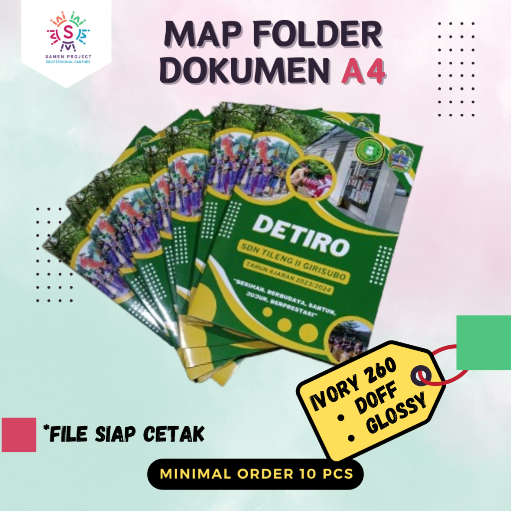 

Cetak Map Stopmap Folder File Dokumen A4 Custom Laminasi Doff Glossy