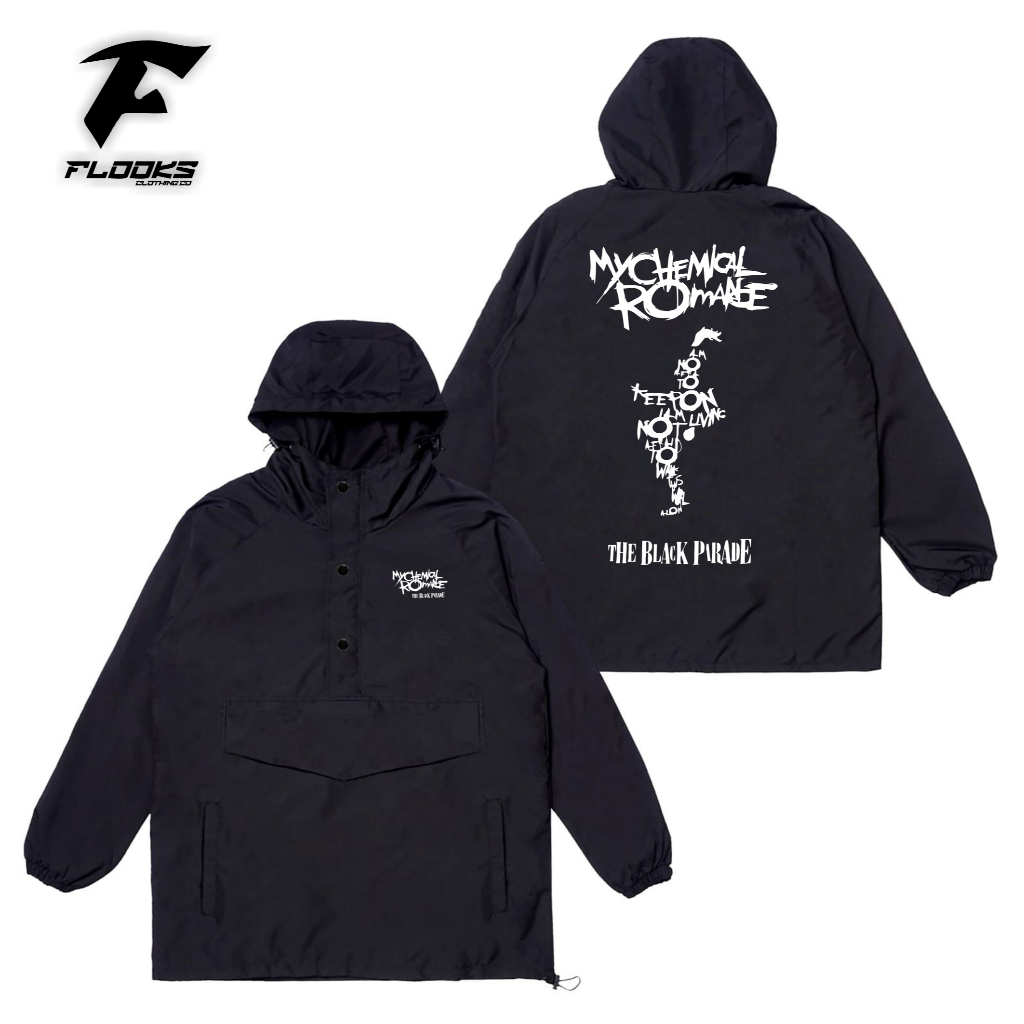 Flooks clothing  Jacket Cagoule My Chemical Romance The black parade band  parasut parasut waterproo