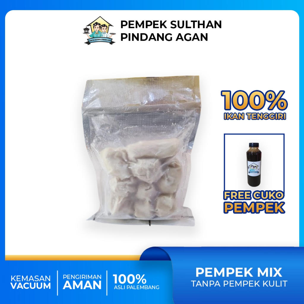

PEMPEK SULTHAN - Pempek Mix Frozen Dengan Pempek Kulit 10 pcs | Pempek Palembang Asli