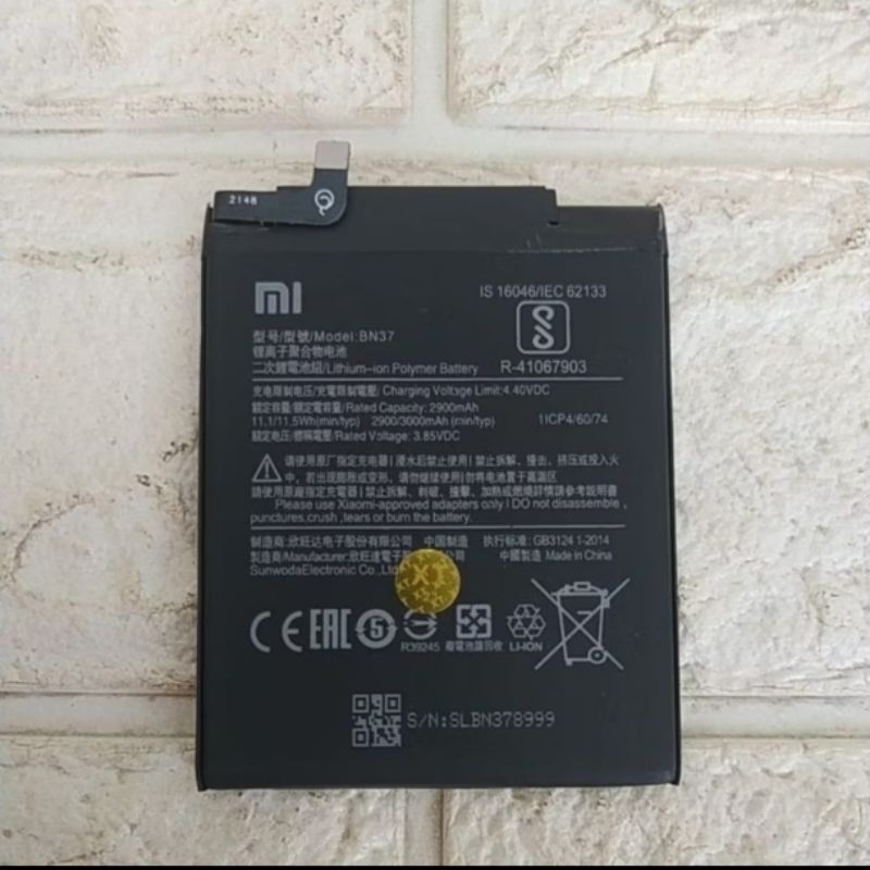 BATERAI BATERE BATTERY XIAOMI REDMI 6A BN37 BN 37 ORIGINAL
