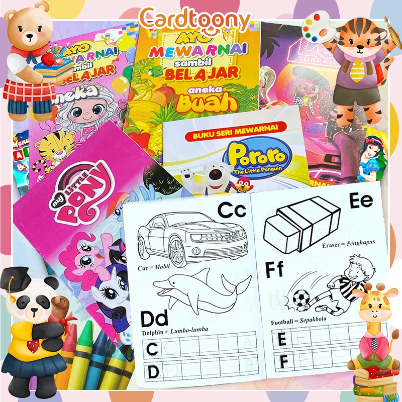 

Buku Mewarnai & Menulis ABJAD Folio Lucu Kartun Besar