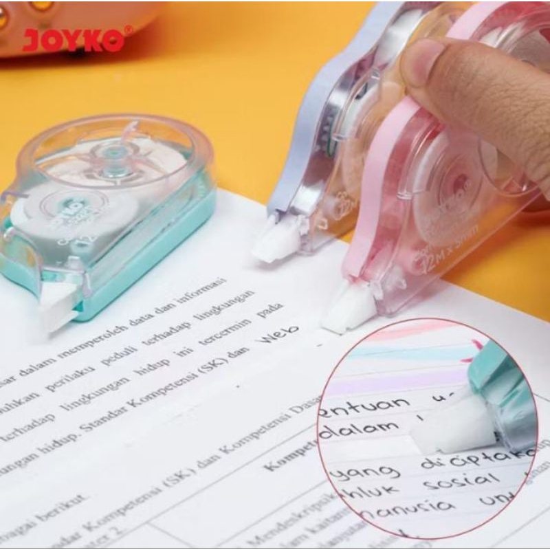 

JOYKO CORRECTION TAPE CT-522PTL WARNA PASTEL TIP X KERTAS WARNA PASTEL CT522 PTL