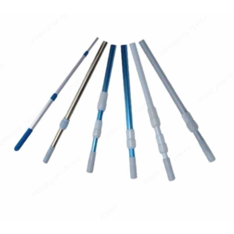 Tongkat Telescopic Ribed Pool Pembersih Kolam 3Meter