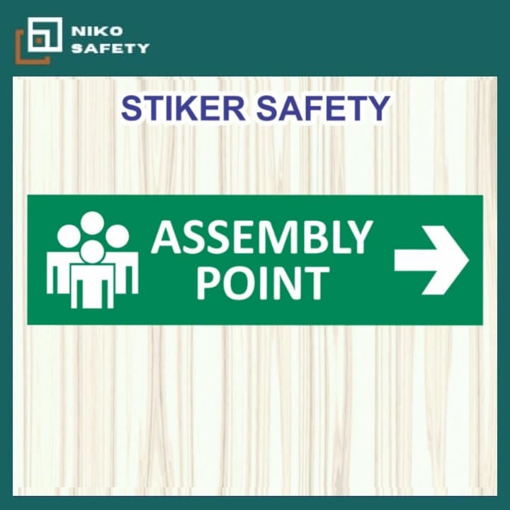 

Sticker Safety Sign / Sticker Assembly Point Emergency K3 Keselamatan / Sticker Custpm Nico Safety