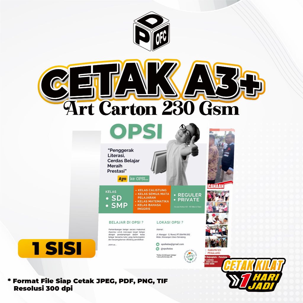 

ART CARTON 230 GSM A3+ (1 SISI) MURAH / POSTER / COVER BUKU / PRINT A3+ ART CARTON 230 GSM