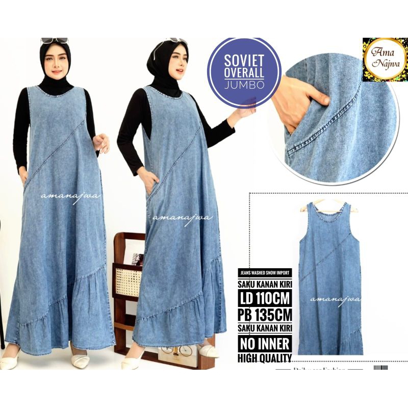 OVERALL WANITA SOFIET OVERALL JEANS BY AMA NAJWA