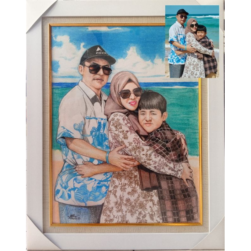 Lukisan Foto Wajah Berwarna