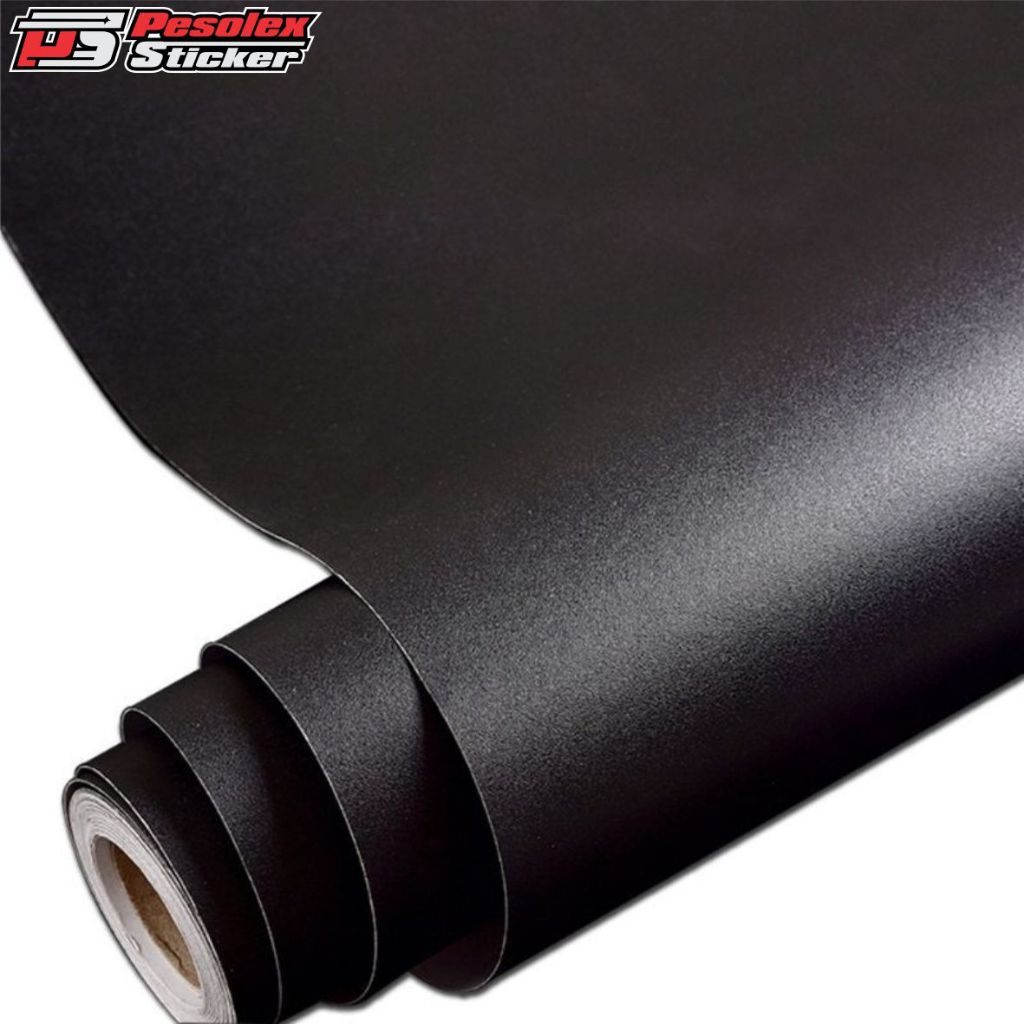 skotlet stiker hitam doff black matte kasar kulit jeruk 152cm x 50cm