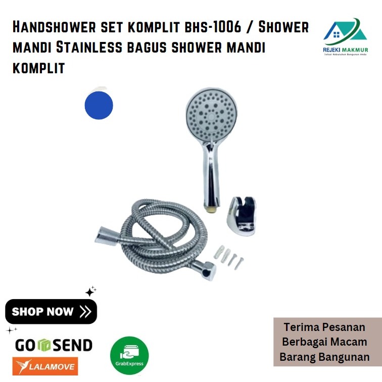Handshower set komplit bhs-1006 / Shower mandi Stainless bagus shower mandi komplit