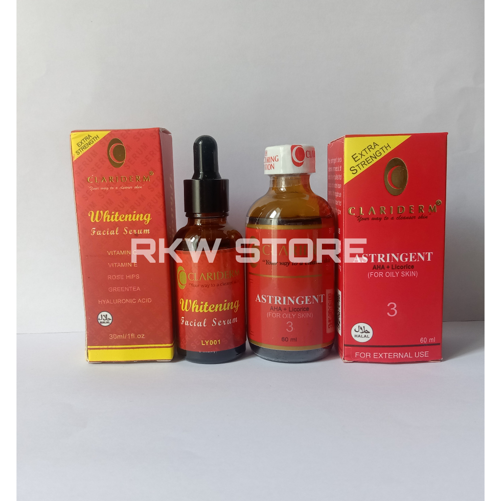 toner clariderm + serum whitening clariderm