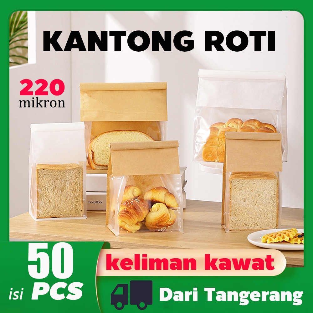 

50PCS Roti Bag/ Kantong Roti Kertas Transparan / Paper Bag Roti