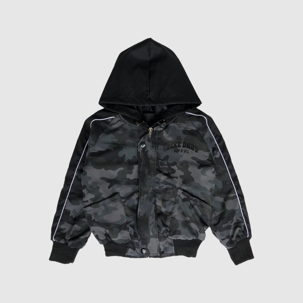 LIKE DADS Jaket Bomber Anak laki laki Parasut Army - Stripes