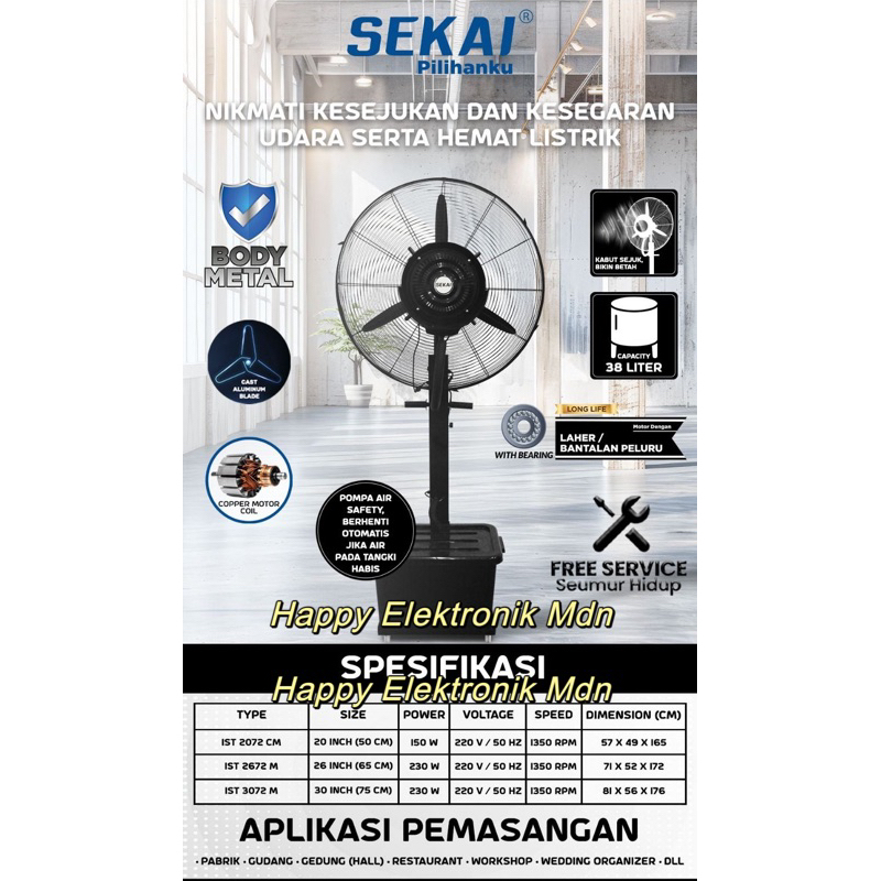 Kipas angin embun 30 inch sekai kipas blower 30 inch Sekai IST 3072 Eco Sekai kipas air 26 inch Kipa