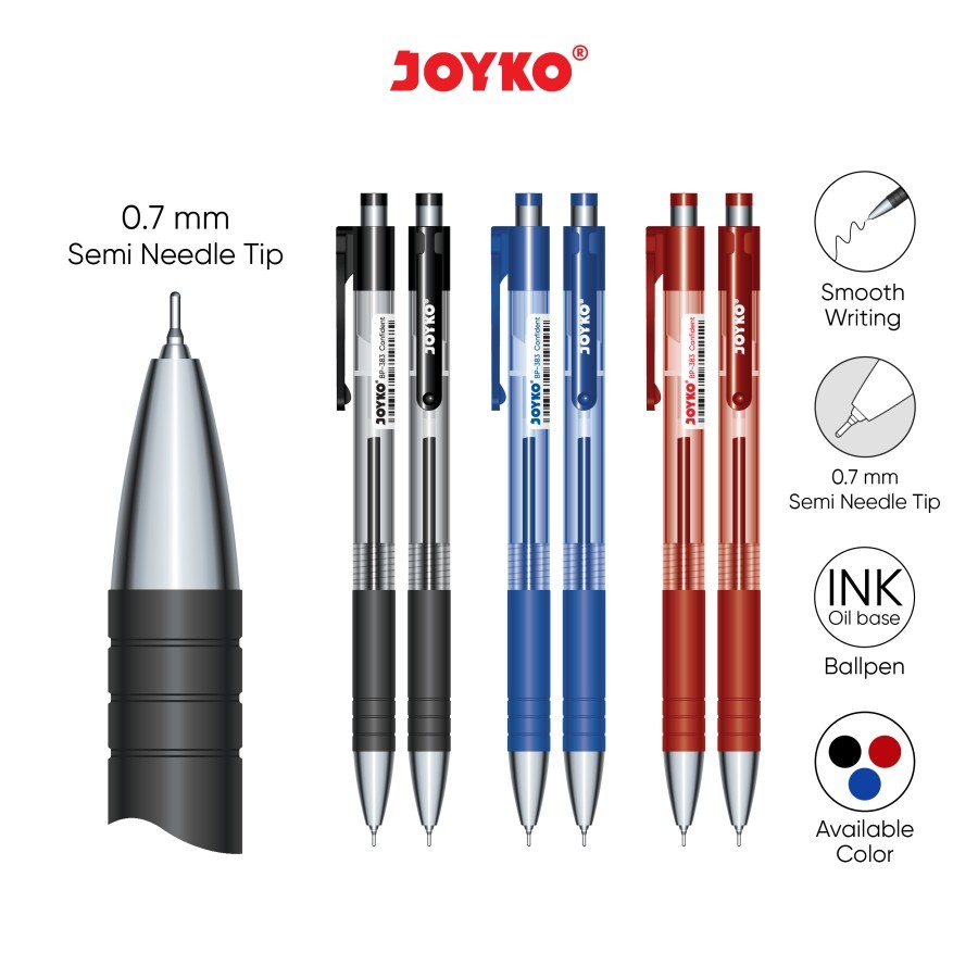 

TBMO (PACK) BALLPEN JOYKO CONFIDENT 0.7MM BP-383 - AM