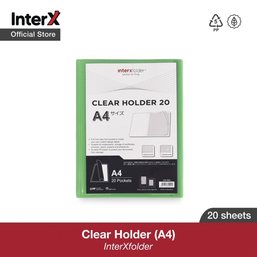 

INTERX CLEAR Holder A4 20 POCKET (DISPLAY ALBUM)