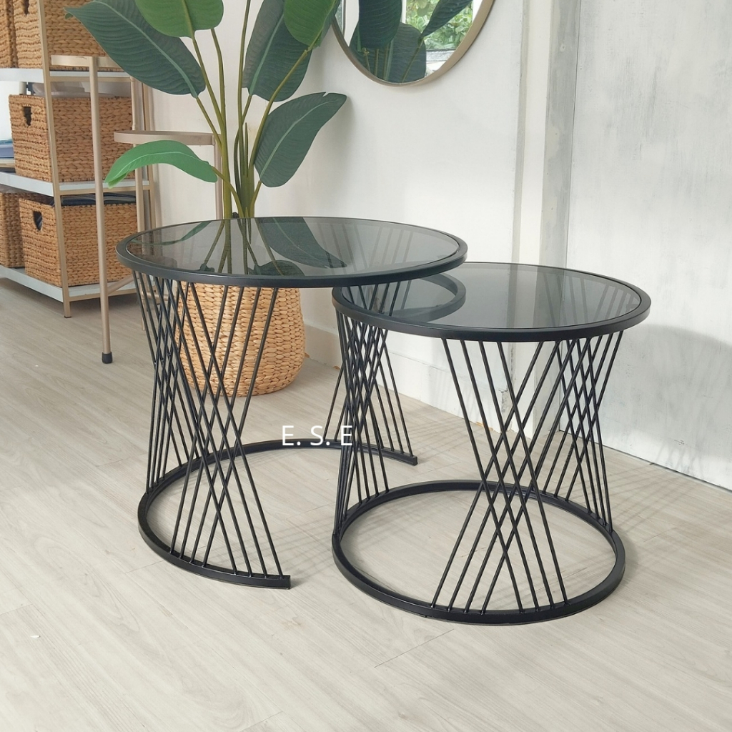 Meja Tamu Industrial Meja Ruang Tamu Minimalis Modern Meja Tamu Besi Silang Meja Ruang Keluarga Meja