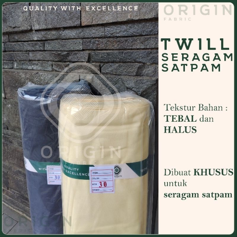 Kain Bahan Seragam Satpam Cream Coklat Baru