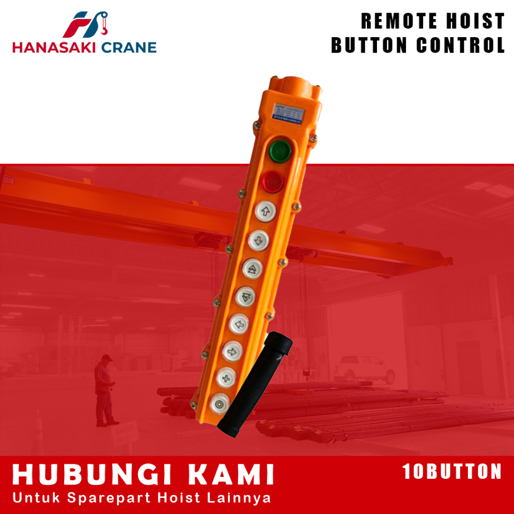 Remote Hoist Button Control 10 Tombol / Remot Crane Push Button Switch