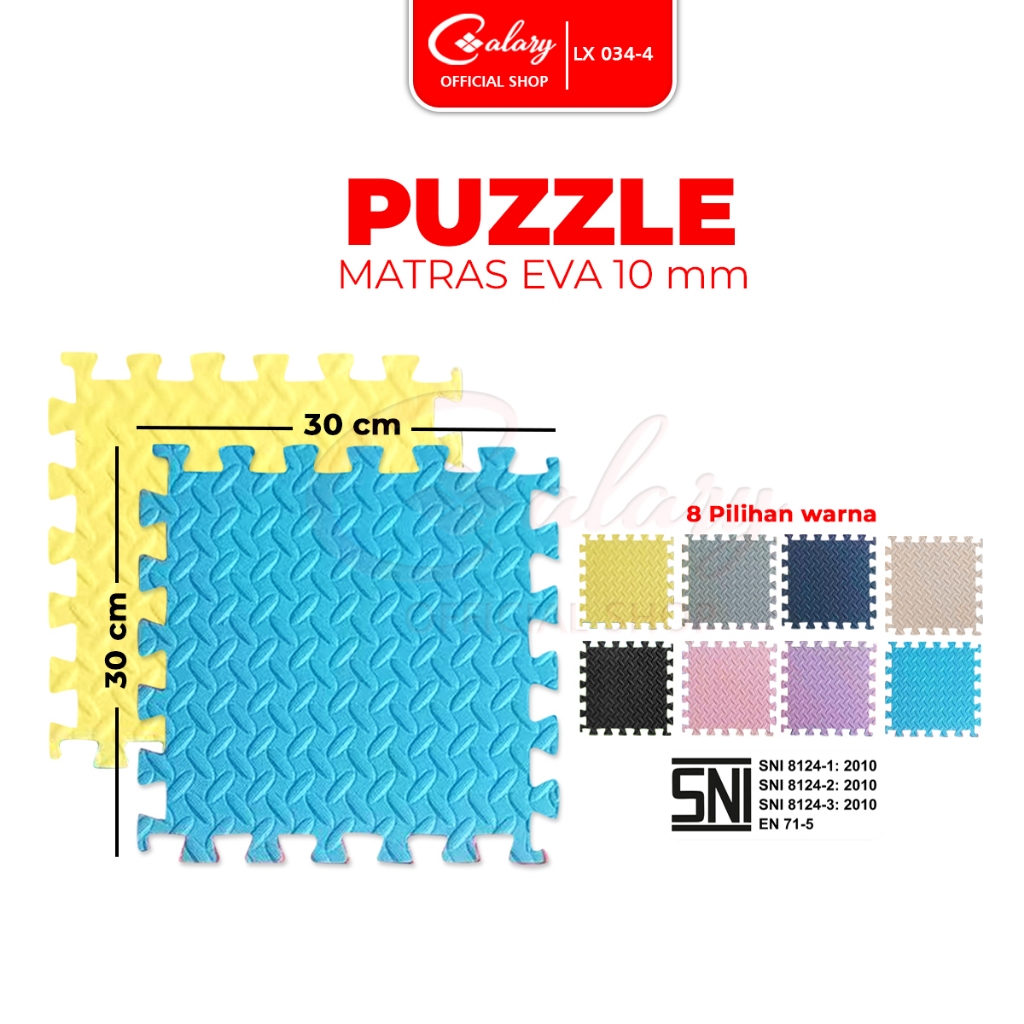 CALARY Matras Evamat 30x30cm 10mm isi 9pcs Puzzle Karpet Alas Lantai Sehat Evamat Bermain Berstandar