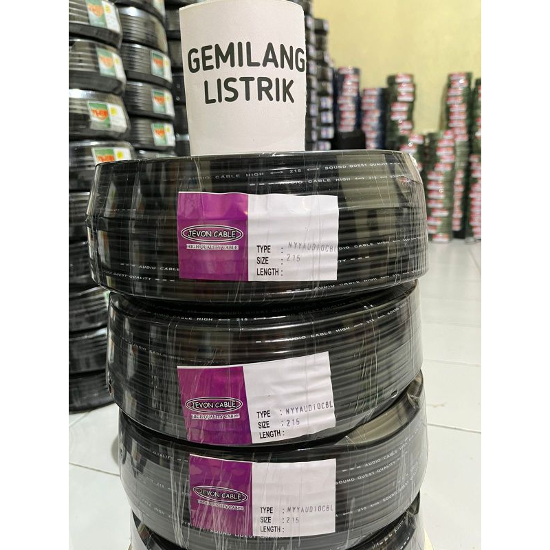 kabel JEVON Listrik 2x1,5mm (50meter/RolL) serabut isi 2 tebal.