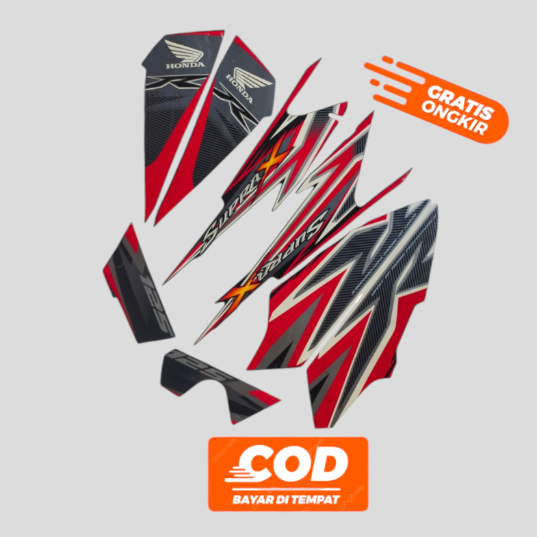 Stiker striping supra x 125 R batman tahun 2012-2013 lis polet motor