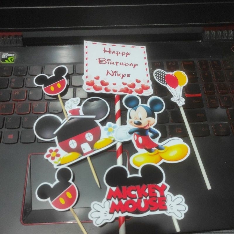 cake topper hiasan kue mickey mouse miki mos 050924mm