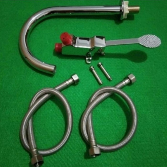 Paket Kran Wastafel Pedal Injak Keran Wastafel Injak