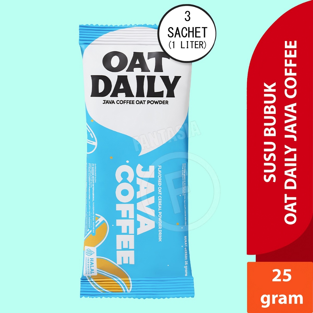 

OAT DAILY SUSU BUBUK OAT FLAVORED JAVA COFFEE Powder 25gr PACK ISI 3 PCS 1 LITER FUN CORNER