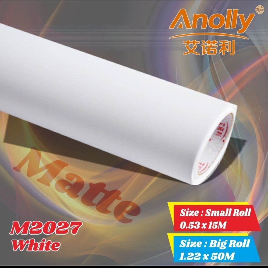 Sticker Stiker Skotlet Putih doff Anolly M2027 lebar 50cm - permeter