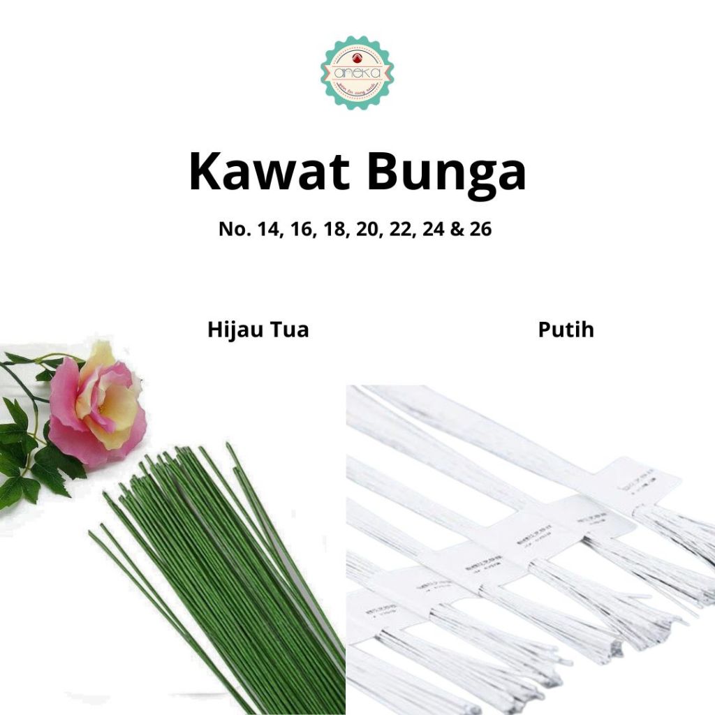 KAWAT TANGKAI BUNGA / crochet flower / KAWAT TANGKAI BUNGA /KAWAT BONSAI ALUMINIUM ANTI KARAT KAWAT 
