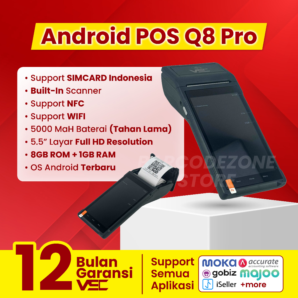 ANDROID POS KASIR VSC THERMAL PRINTER 58MM SUPPORT MOKA GOBIZ WITH NFC