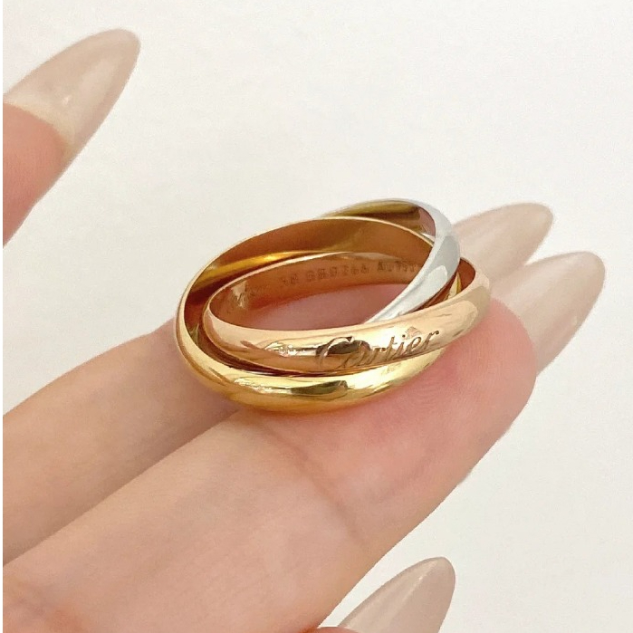 ❤️COD 17k emas asli 】1.88gram】Tiga cincin trikolor cincin