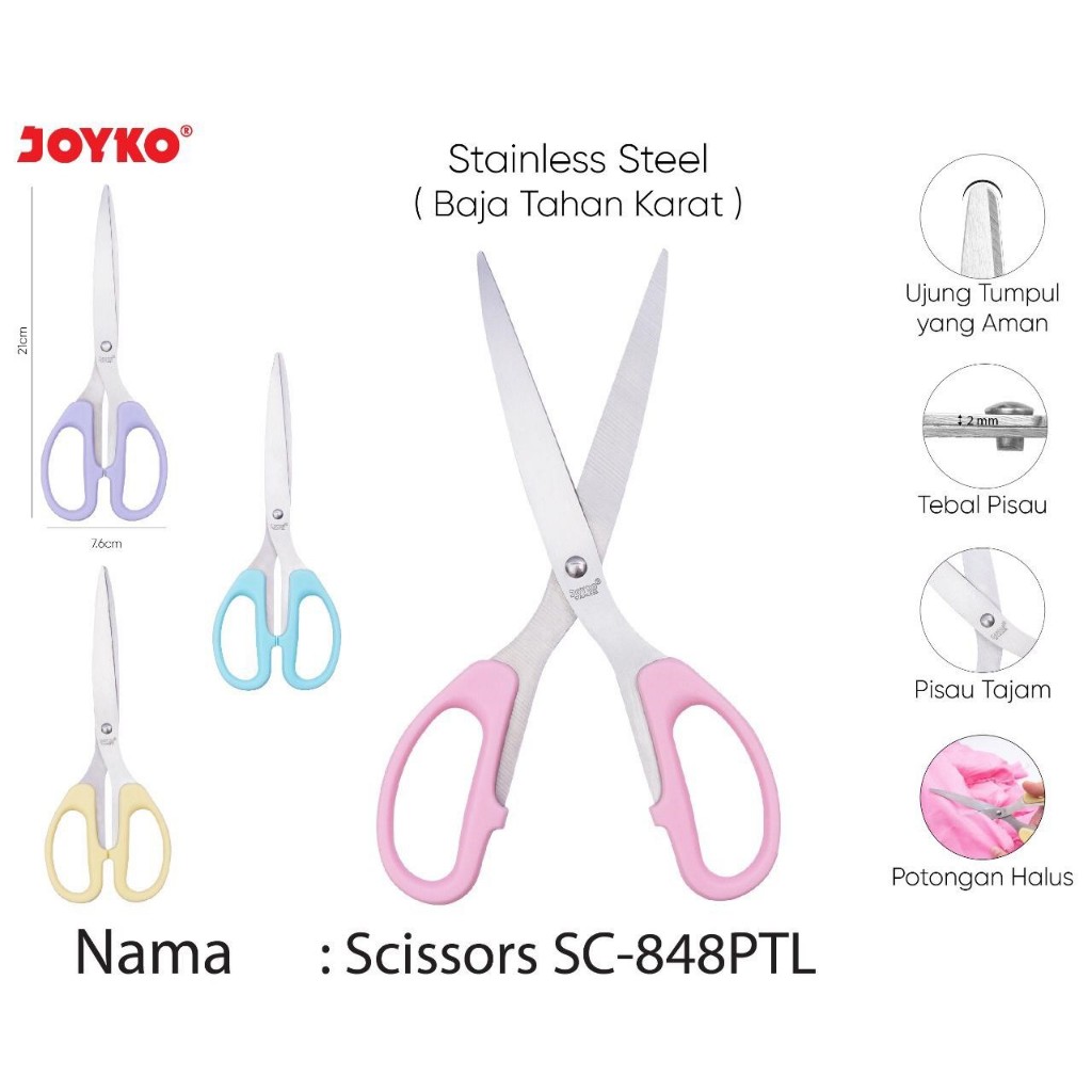 

JOYKO - Gunting BESAR - PASTEL - SC848PTL