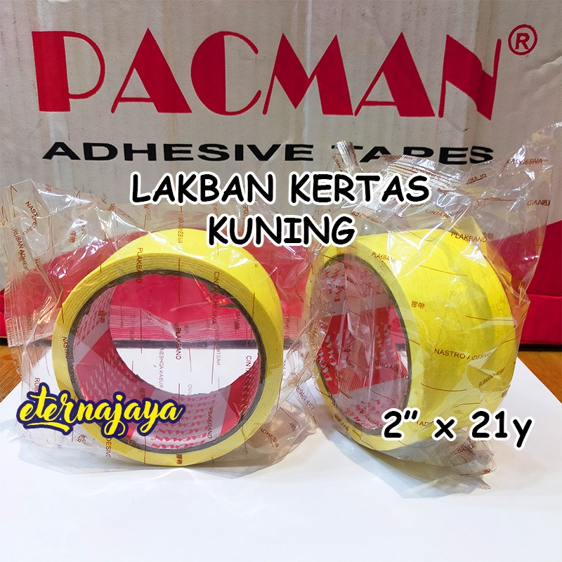 Masking Tape Lakban Kertas 48mm x 21 yard Kuning 2 inch
