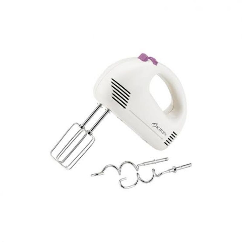 KIRIN HAND MIXER KHM WHITE PUTIH CHROME KROM PENGADUK TANGAN MENGADUK BUMBU ADONAN KUE ROTI TELOR TE