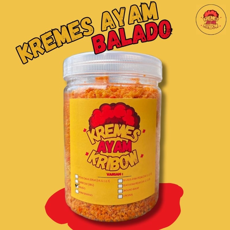 

KREMES AYAM KRIBOW RASA BALADO 250 gram - KREMES AYAM KALDU AYAM ASLI