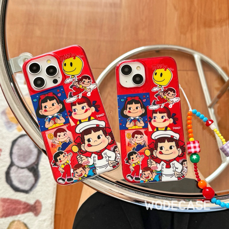 WODECASE Fujiya Peko Milky Candy Protective Acrylic Case untuk iPhone 13-15 Pro Max