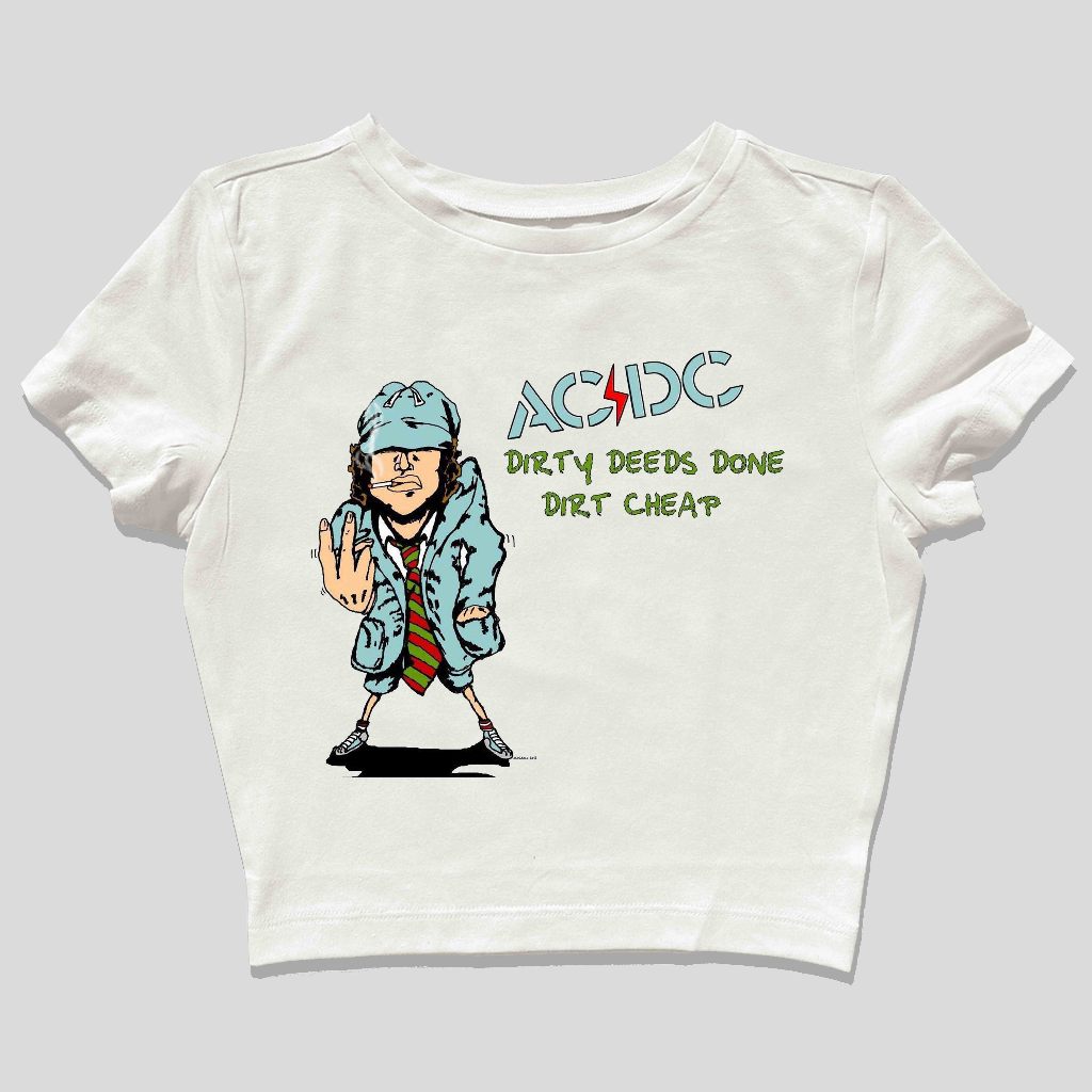 Baby tee Acdc Style y2k Crop Tee