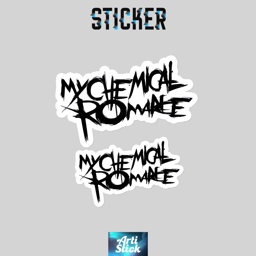 

(2 pcs) Sticker Series MY CHEMICAL ROMANCE LOGO WHITE | Vinyl Laminasi anti air | ArtiStick Merch