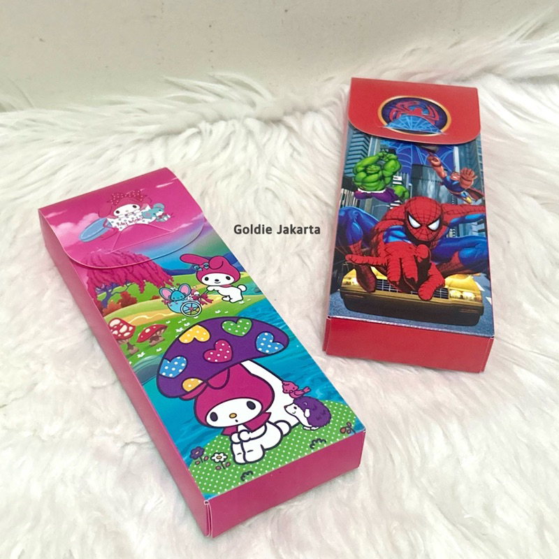 

Kotak Pensil Souvenir Ulang Tahun Anak tema SANRIO MY MELODY / SPIDERMAN Kotak Pensil Hampers Bingkisan Ultah Anak
