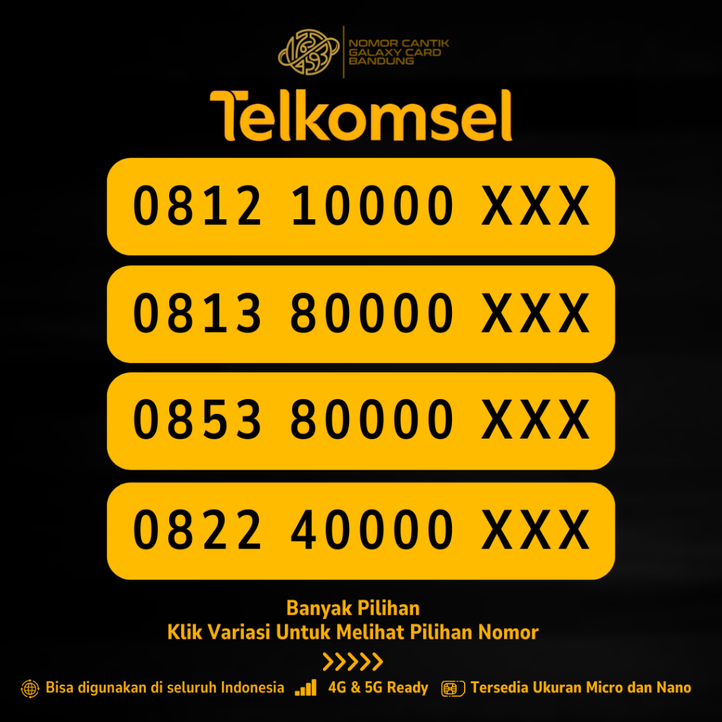 Kartu Perdana Telkomsel Nomor Cantik Kwartet 0