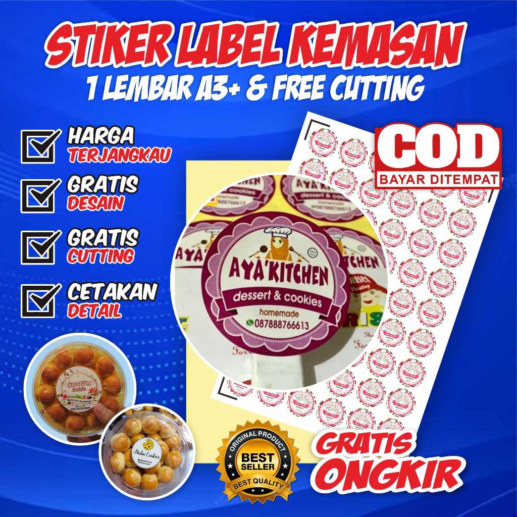 

Stiker Logo Label Makanan Minuman Bahan Sticker Bontak / Chromo Murah Custom
