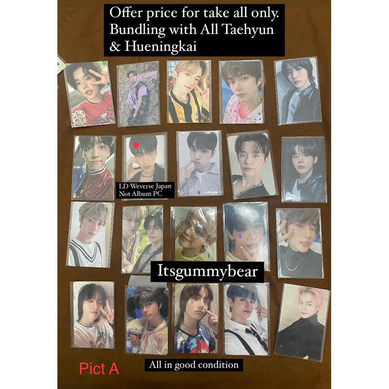 [Take all Semuanya 5jt + a lot of bonus] TOMORROW X TOGETHER PHOTOCARD OFFICIAL MURAH TXT yeonjun so