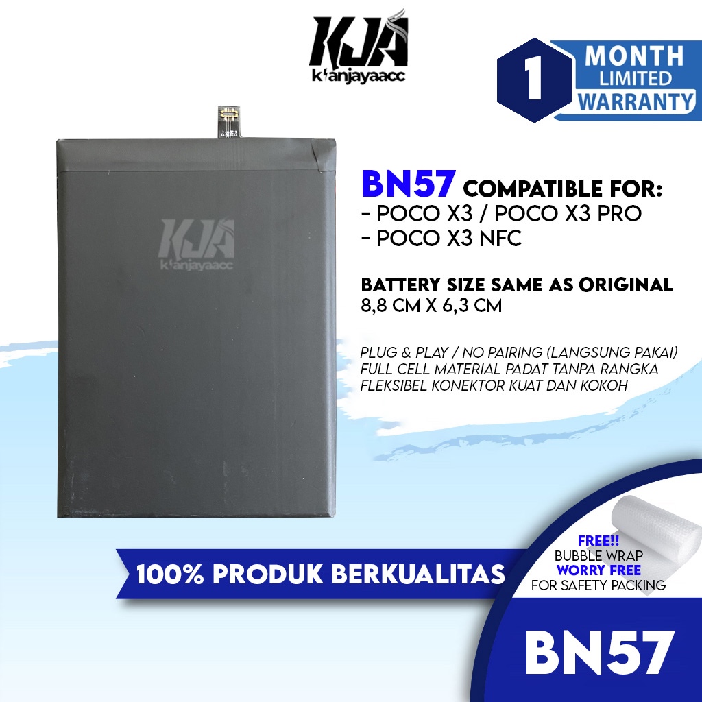 Baterai Poco X3 / Poco X3 Pro / Poco X3 NFC BN57 Original OEM Batre Batrai Battery Hp Ori