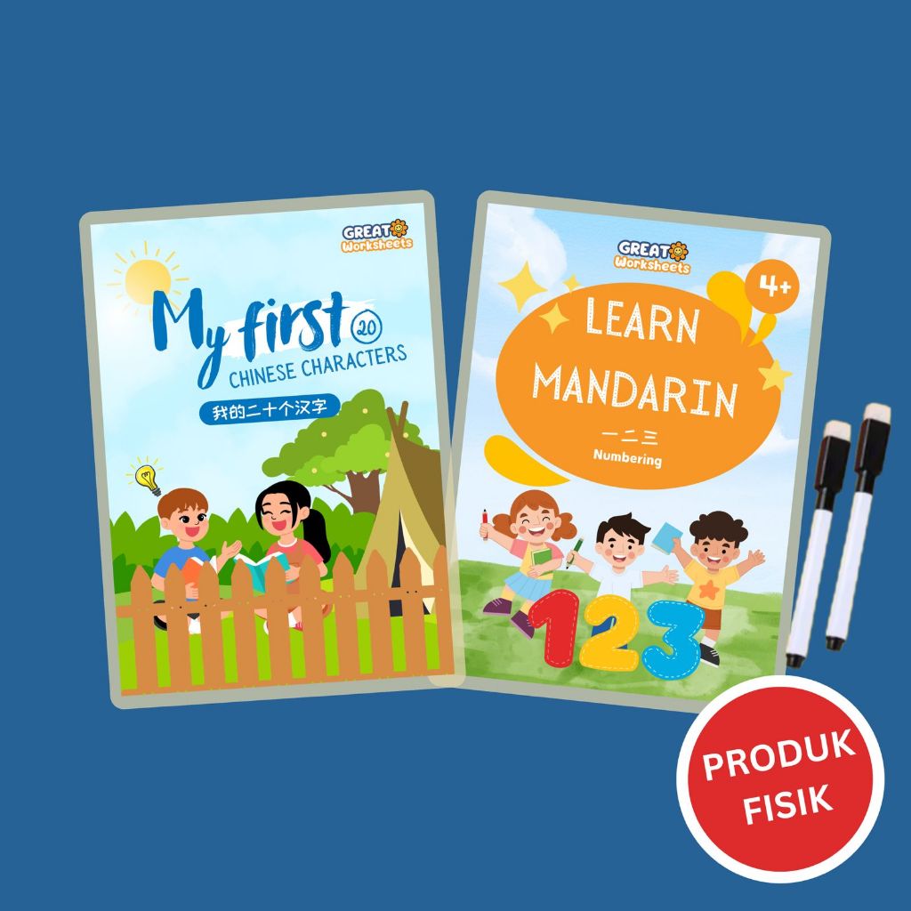 Wipe and Clean Mandarin Books kids TK PAUD SD 2 3 4 5 6 tahun worksheets Buku edukasi bahasa bagus k