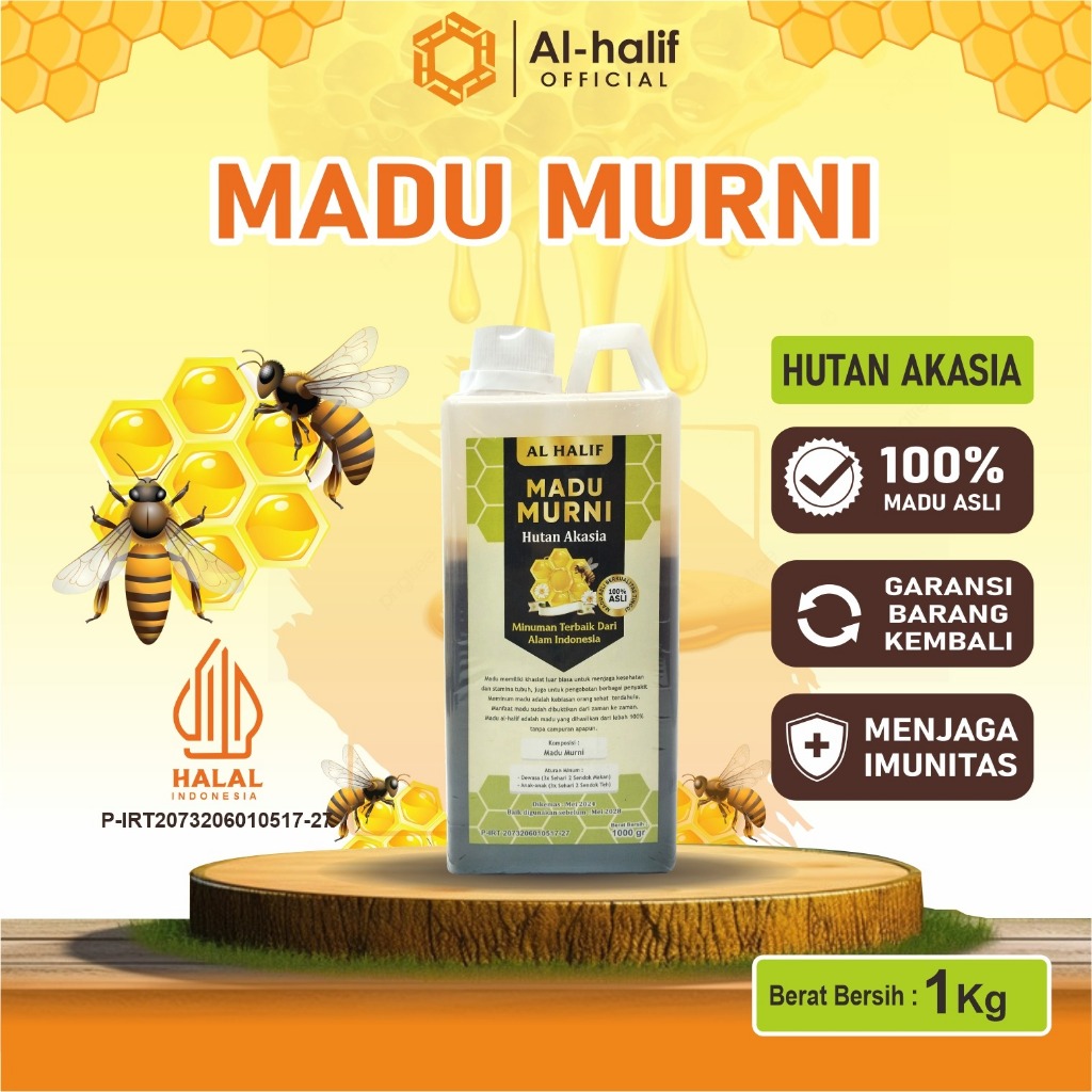 

madu asli 100% tanpa campuran/madu murni/madu al halif/madu akasia