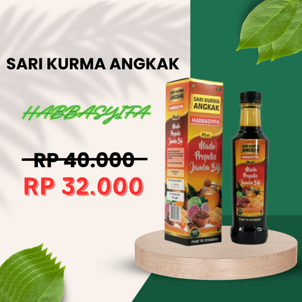 

Sari Kurma Angkak Habbasyifa Isi 470gr Original Sari Kurma Angkak PLUS Madu Propolis Jambu Biji